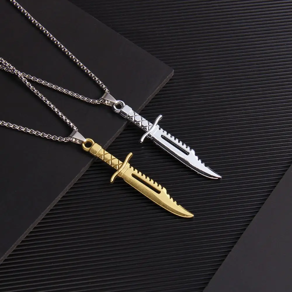 Men\'s Retro Necklace Personalized Sword Domestic Domineering Dragon Sword Trip-Mortar Pendant Niche Design Sensory Accessories