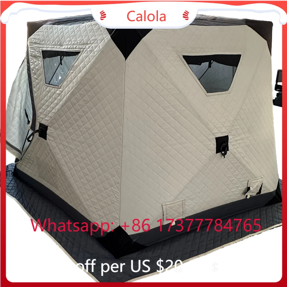 5-Person Graphene Hexagon Tent for Outdoor Ice Fishing & Sauna Quick Opening Cold Protection & Heat Preservation for Camping