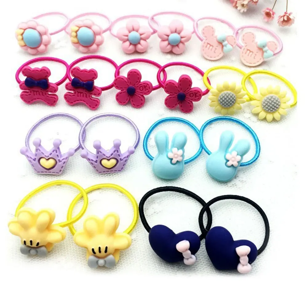 

80pcs Cartoon Hair Ties Cute Resin Rings for Girls Toddlers Baby Ponytail Holders Durable Everyday Use Hair Decoration