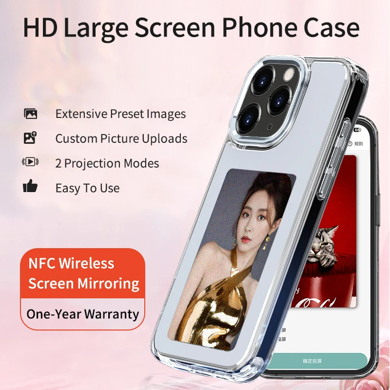 Imagen 6: Funda de teléfono con pantalla de tinta NFC Aermy, cubierta de teléfono móvil con pantalla DIY para iPhone 13 14 15 16 Pro Max