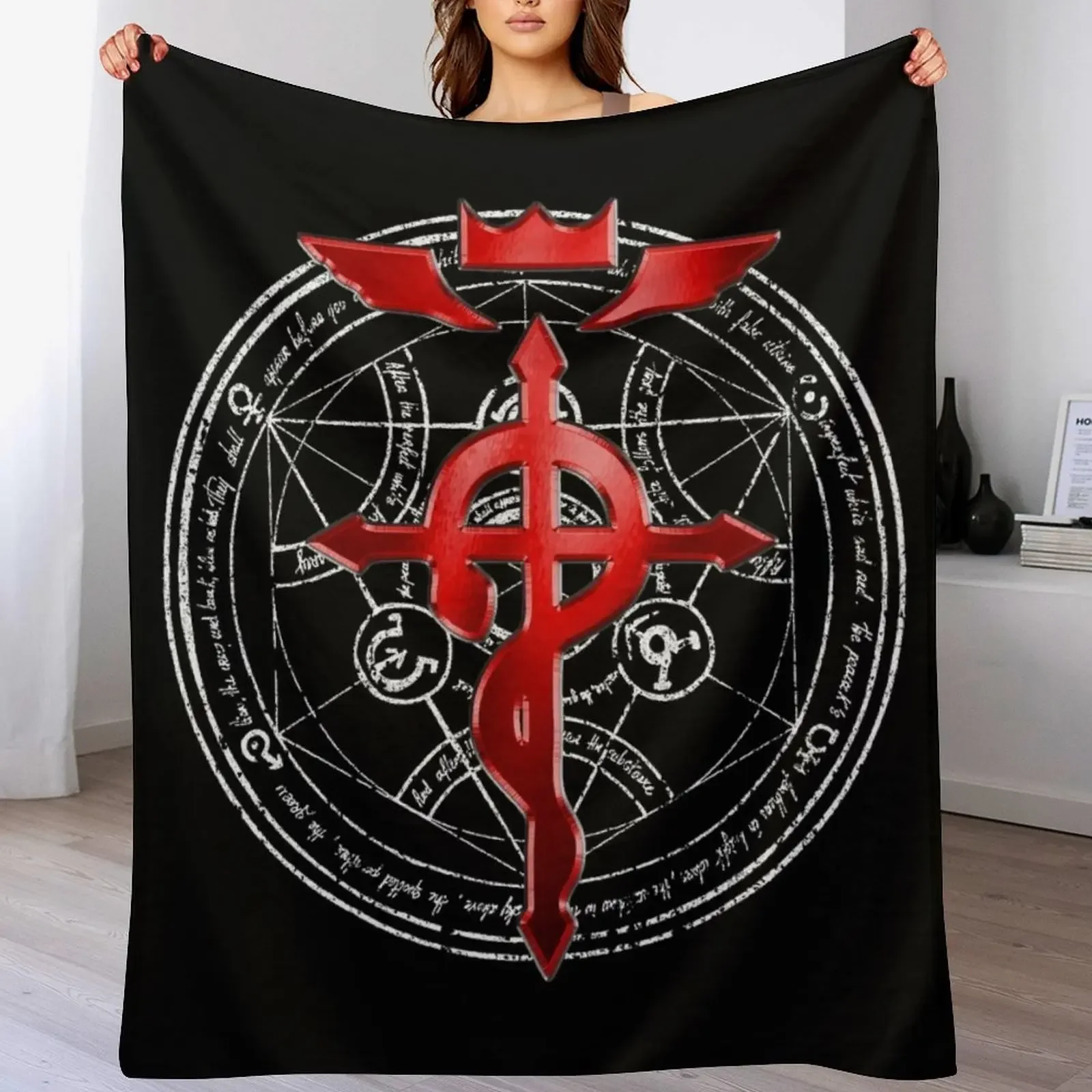 

Fullmetal Alchemist Transmutation Symbol Throw Blanket Compact Warm Blanket for Car Road Trip
