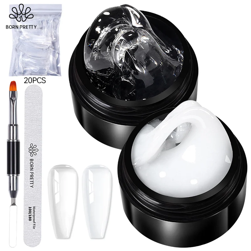 BORN PRETTY 5 pièces antiadhésif Extension de main Gel vernis à ongles ensemble 3D façonnage/sculpture/sculpture UV/LED Gel dur manucure outils Kits