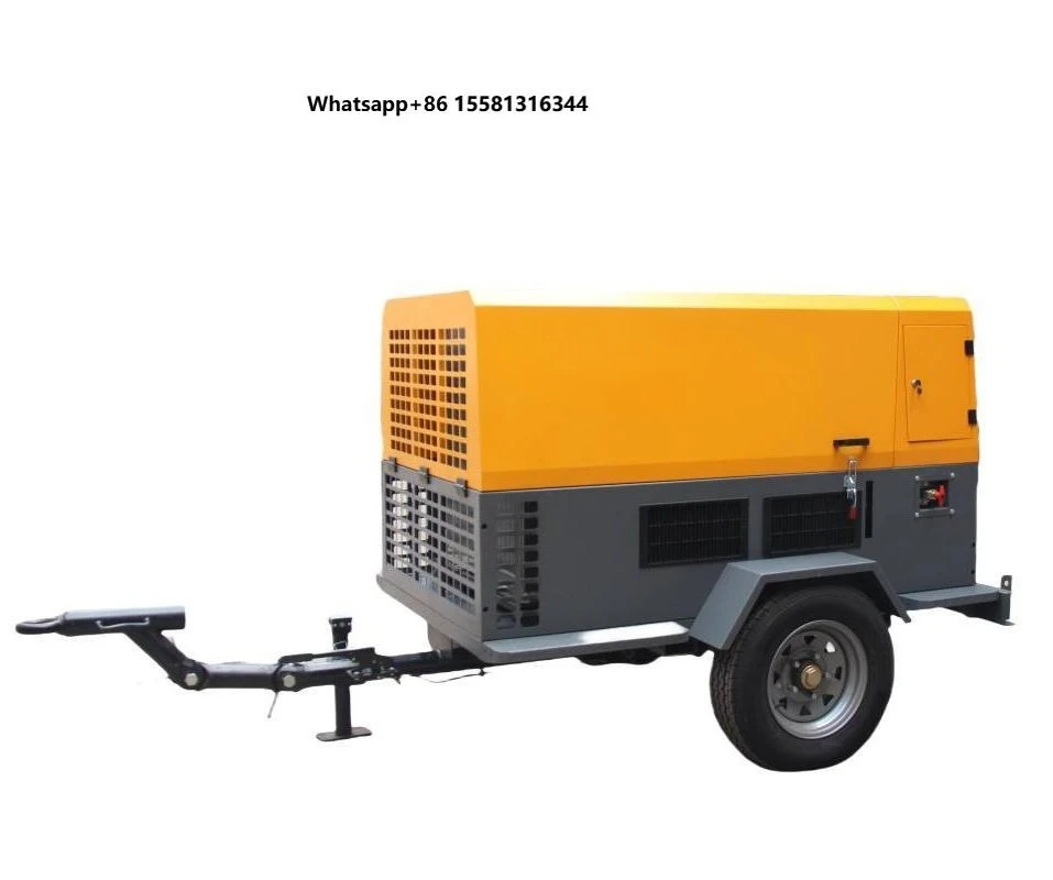 WBW SDY-10/8 10m/min 8bar Lubricated Mobile  Screw Air Compressor Motor Pump for Engineering Tunnels Mines 75KW 100hp