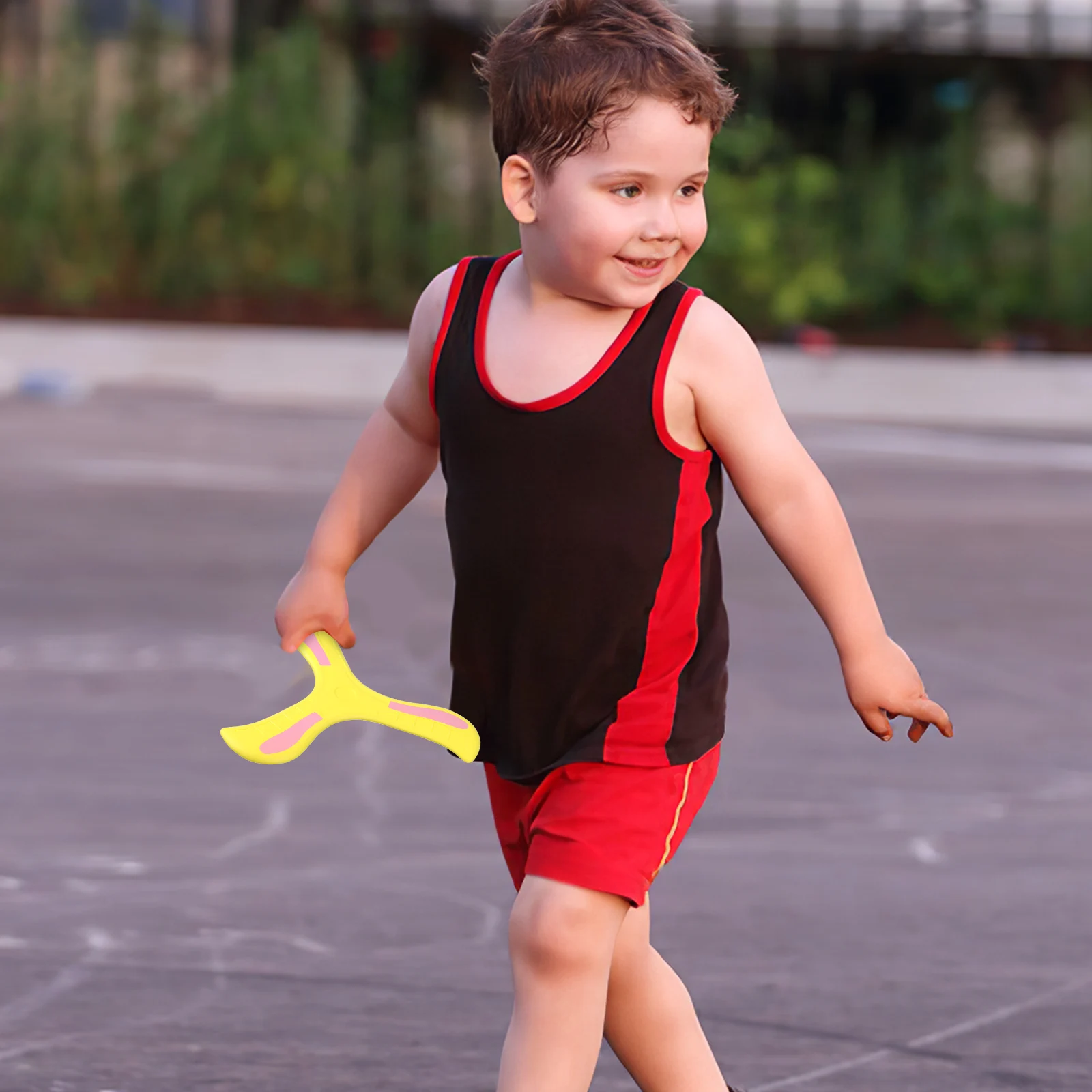 

2pcs Boomerang Toy Safe EVA Material Yellow Green Color Outdoor Sport Returning Play Educational Fun