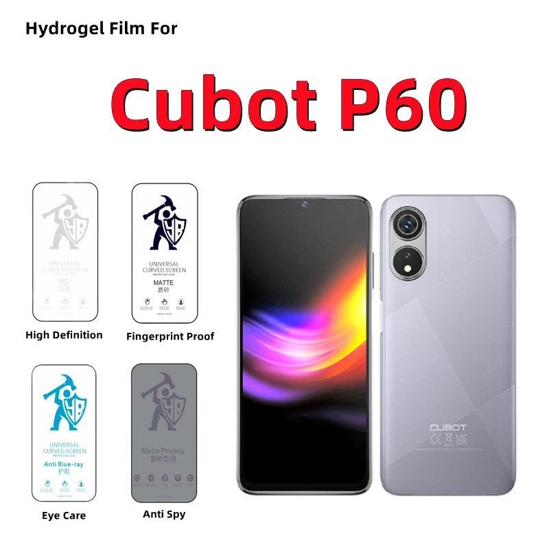 

2pcs Anti Spy Hydrogel Film For Cubot P60 HD/Matte Screen Protector For Cubot P60 Privacy Matte Eye Care Full Cover Protection