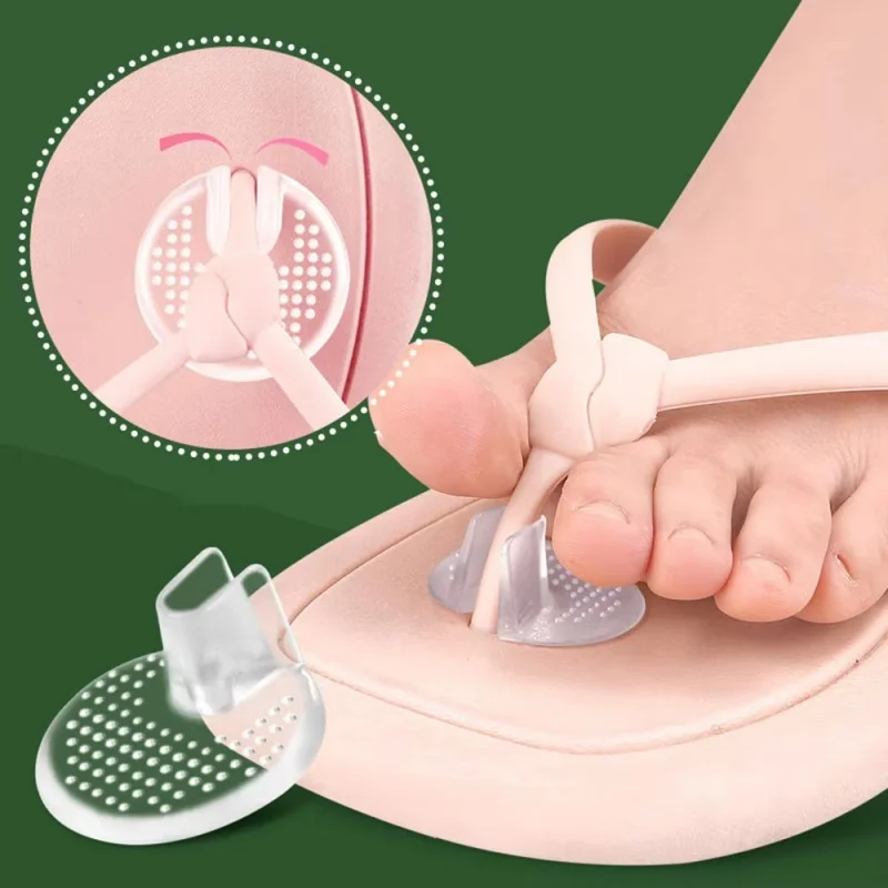 2Pcs Invisibles Flip-Flop Gel Pad Anti-Slip Anti Wear Foot Gel Toe Guards Cushions Toe Separator for Women Men