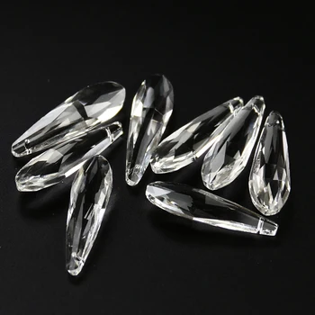 5PC 50MM Facettiertes Prisma Glas Klar Engel Tränen Kristall Anhänger Wassertropfen Hängen Kronleuchter Lampe Teile Funkelnden sonnenfänger