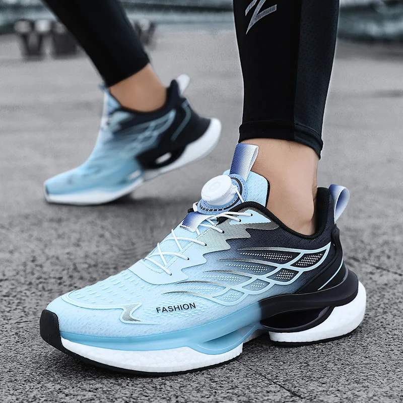 New Rotary Buckle Men Running Shoes High Quality Reflective Walking Jogging Sneakers Men Women Sports Shoes Non-Slip Zapatillas