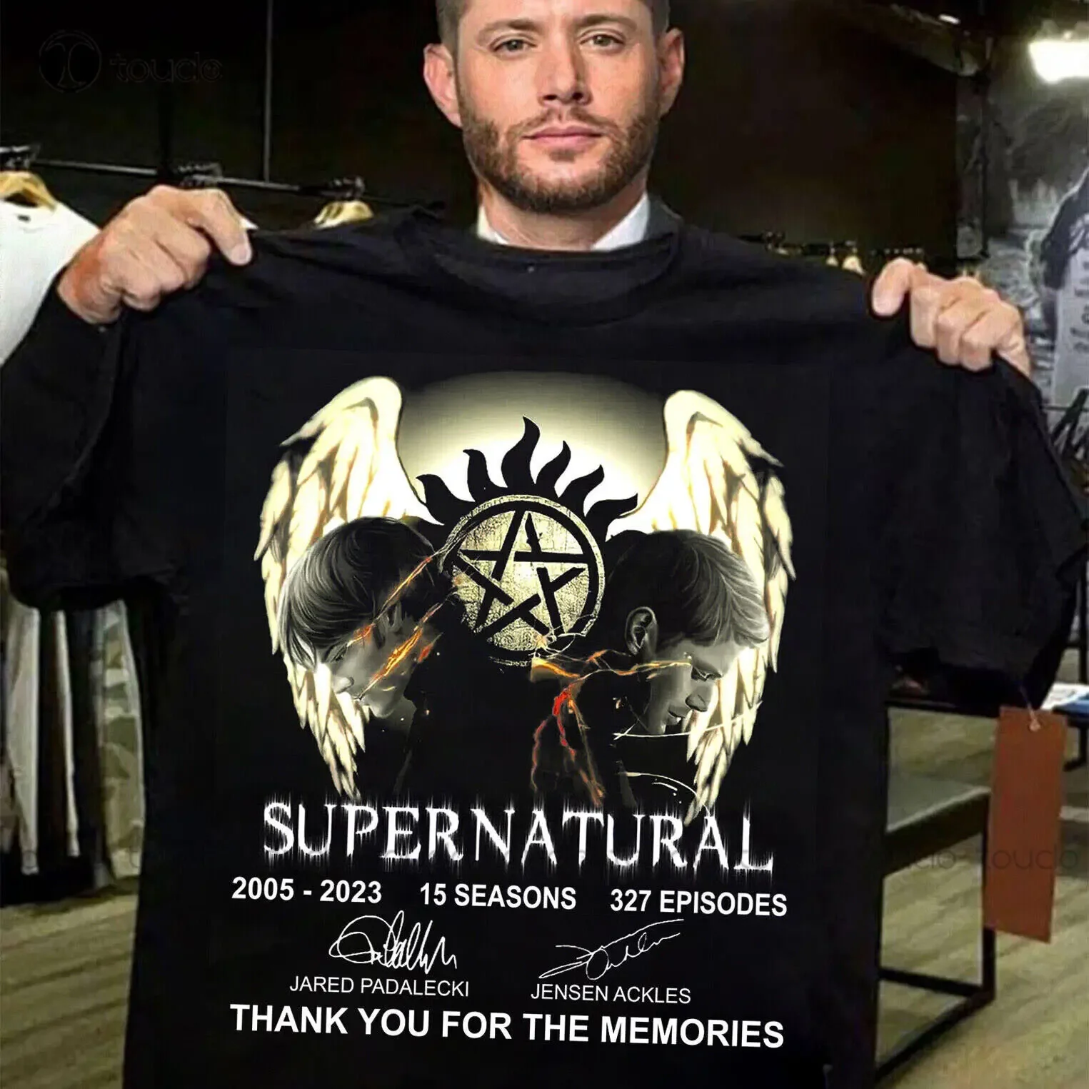Supernatural Signatures 2005-2023 Thank You For The Memories Movie Shirt Muscle Fit Shirt Digital Printing Tee Shirts Xs-5Xl New