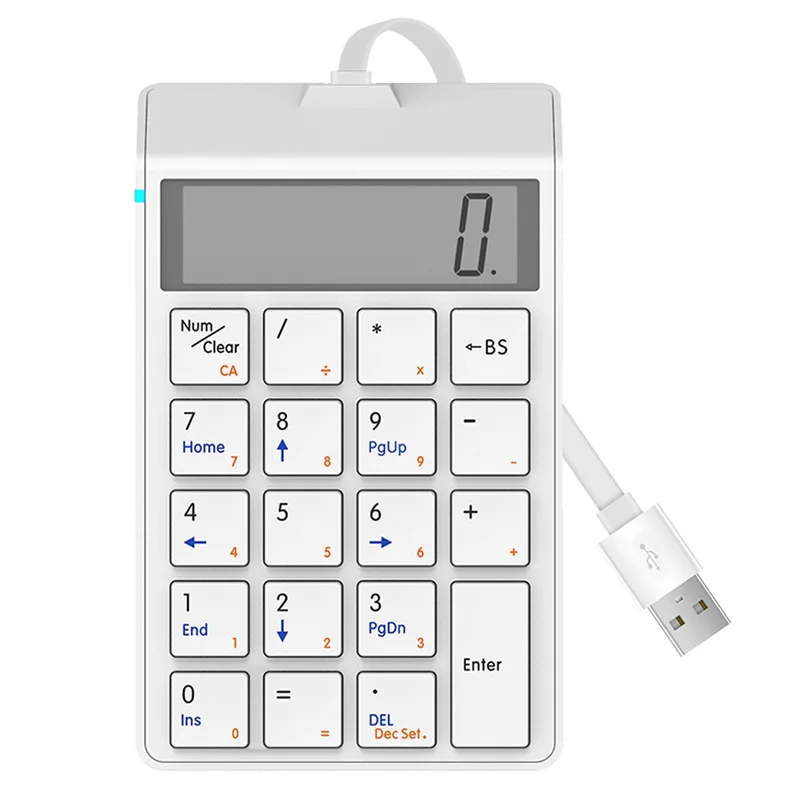 

Платная цифровая клавиатура и калькулятор Bluetooth 2-в-1, клавиатура с цифровой панелью и 12-значным ЖК-дисплеем