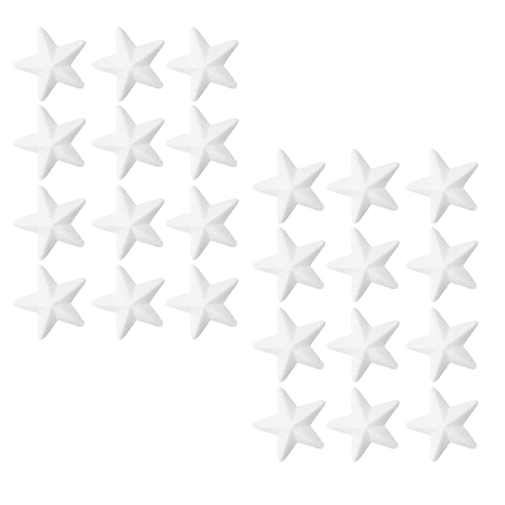 24 ชิ้น DIY Craft Star โฟมเครื่องประดับต้นคริสต์มาสความหนาแน่นสูงเรียบพื้นผิว Handmade Party อุปกรณ์ตกแต่ง Xmas