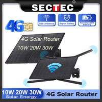 Sectec 10W 20W 30W 4G SIM Card Solar Router With Solar Panel 20100mAH Battery Waterproof
