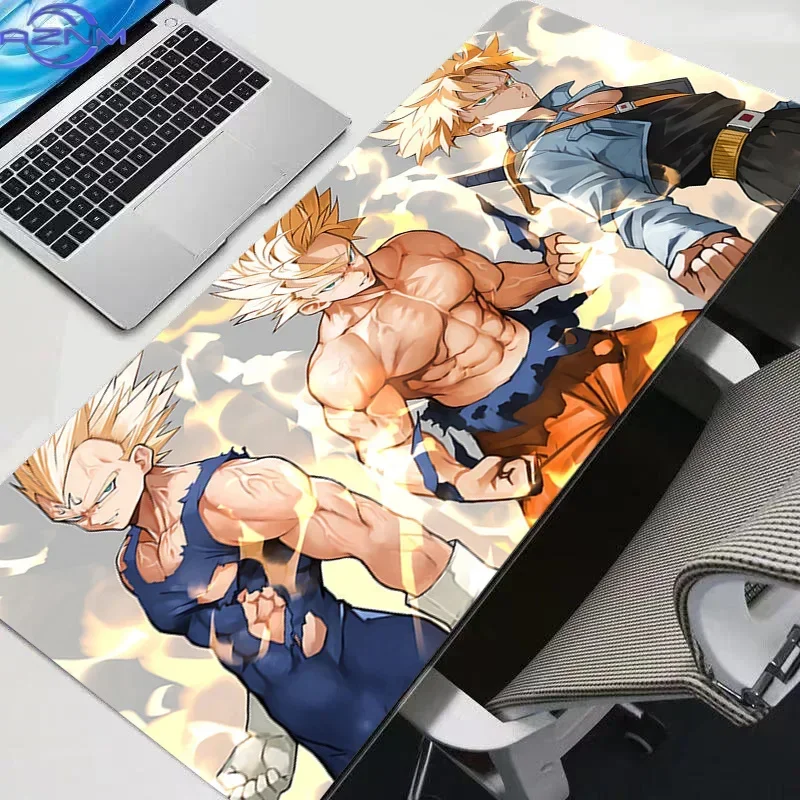 Colorful Energy Burst Anime Battle Characters Large Mousepad, Rubber Base Extended Desk Mat, Stitched Edge Non-Slip Waterproof K