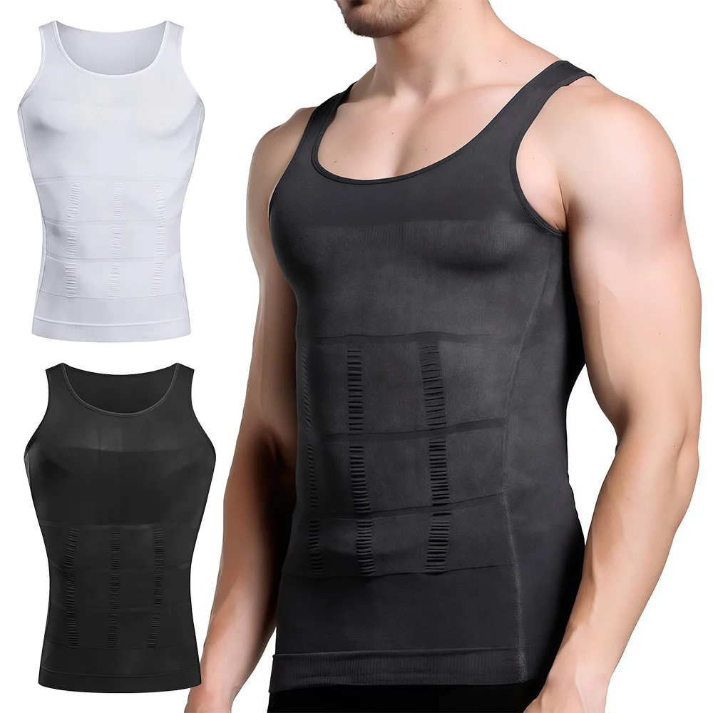 1Pcs Men's Tummy Control Shapewear Vest, Compression Slimming Workout Tank Top, Waist Shaping Body Shaper for Gym Daily Wear