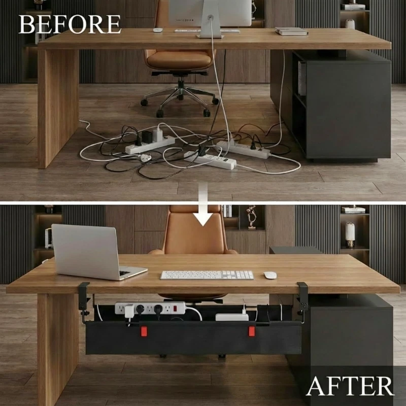 Large Cord Management Tray 120cm for Home Office Computer arrange