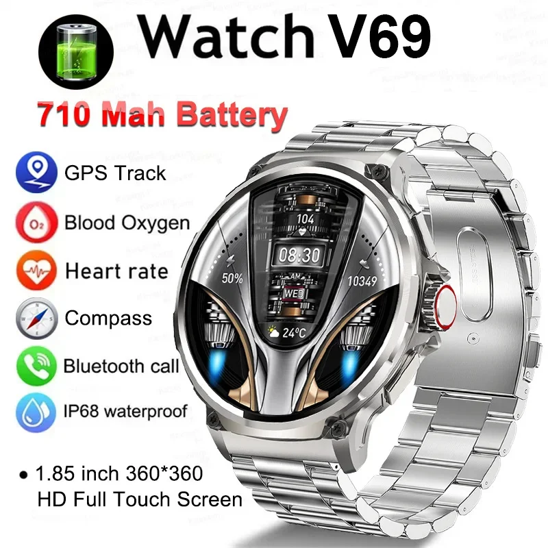 

2024 New Outdoor Sport Smart Watch Men 1.85-Inch HD AMOLED Screen GPS Watches AI Voice Bluetooth Call 710 Mah Battery SmartWatch