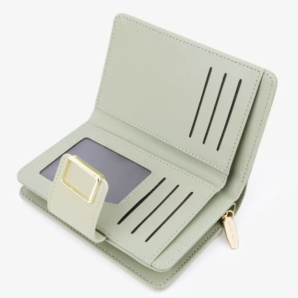 Korean Style PU Multiple Card Positions Wallet Minimalist Ultra Slim Handheld Bag Exquisit Solid Color Coin Purse Daily Carry