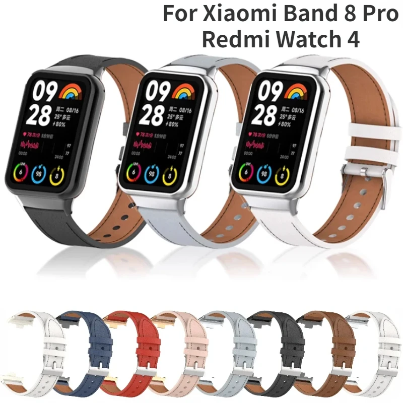 

Ремешок кожаный для Xiaomi Mi Band 8 Pro, сменный Браслет для смарт-часов, аксессуары для Redmi Watch 4