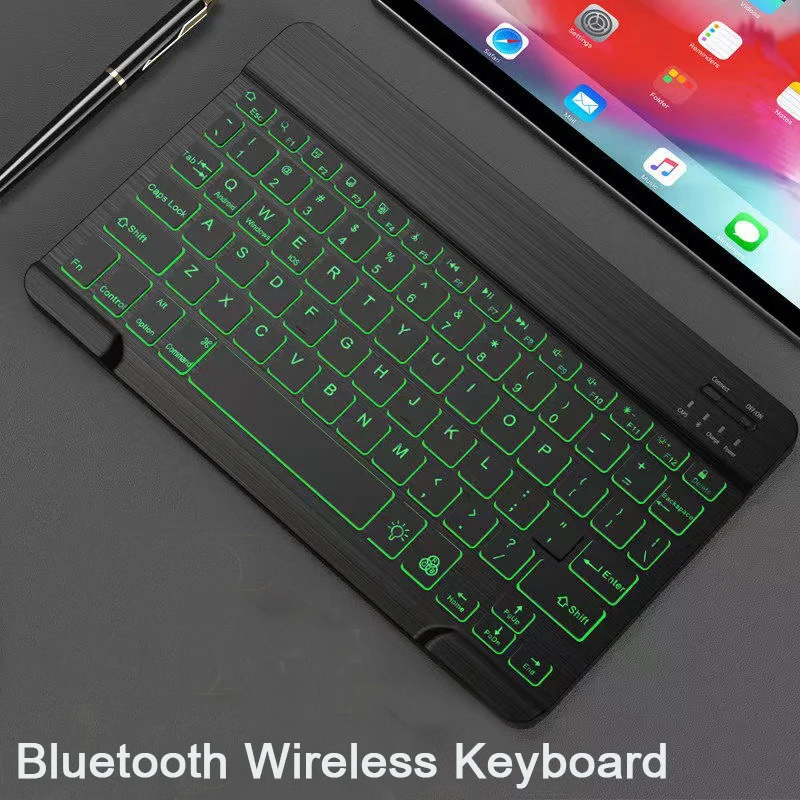 10 Size Bluetooth Keyboard Suitable for Ipad Tablet Android Windows Wireless Link Keyboard Colorful Light Bluetooth Keyboard