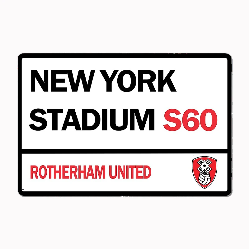 ملعب نيويورك - علامة شارع Rotherham United Street Sign Metal Club مخصصة للجدار الداخلي، ديكور غرفة ديكور المنزل #2