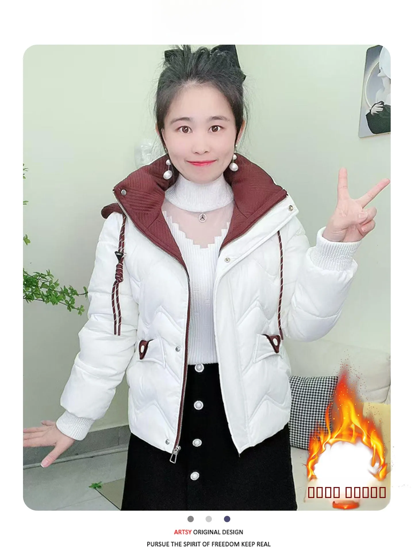 

Новая зимняя утепленная хлопковая куртка для женщин, свободного кроя, с капюшоном, на пуху, повседневная, антивозрастная, в корейском стиле, для работы и отдыха.