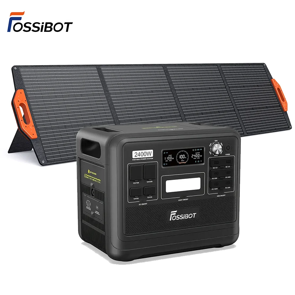 Camping Portable Power Station F2400 2048Wh LiFePO4 Battery with 6×2400W(Surge 4800W) Power Bank,16 Output Ports Solar Generator