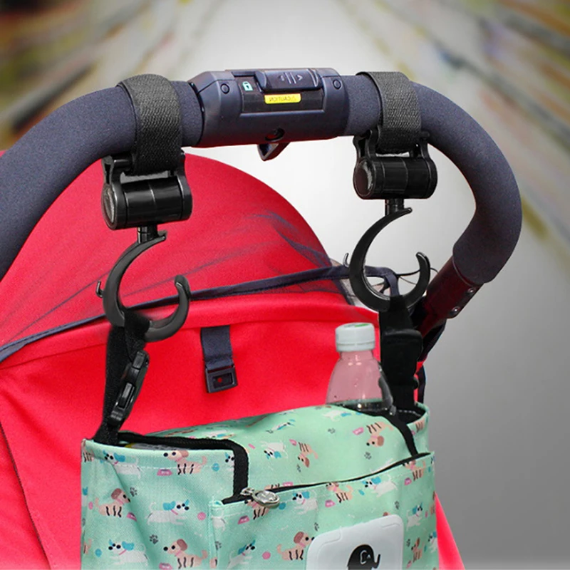 Gancio multifunzionale con rotazione di 360 gradi per borsa per bambini passeggino carrozzina accessori per auto per bambini