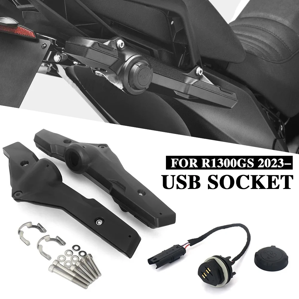 

Motorcycle Charger Plug Accessories Waterproof Dual USB Socket with Lid and Pannier Rack Set for BMW R1300GS 2023-2025 GS1300