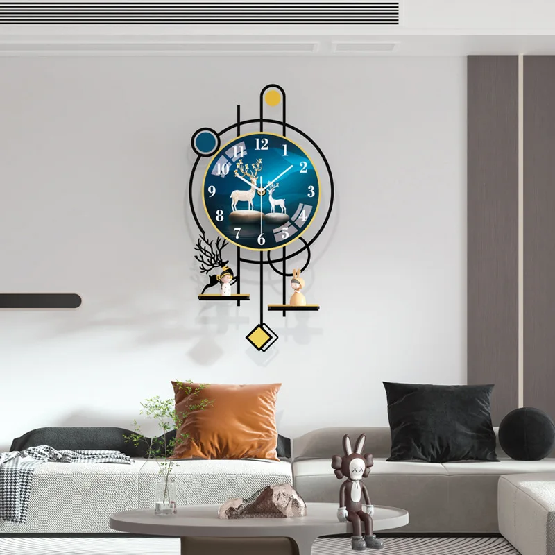 

Celebrity Clocks Wall Clocks Restaurant 2024 New Simple Modern Quartz Clock Home Living Room Atmosphere Clock Wall Painting