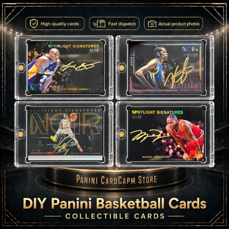 DIY Homemade NBA Soccer Cards Panini Noir Spotlight Signatures Kobe Jordan Kobe Durant Collectible Cards