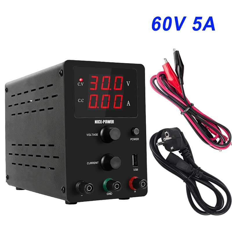 

Adjustable DC power supply 60V 5A Lab Bench Power Source Stabilized Power Supply Voltage Regulator Switch 220V 110V Repair Power