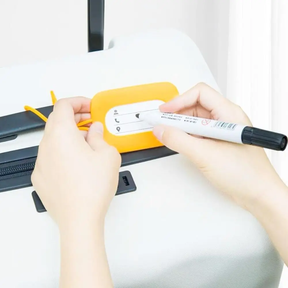 Neuer Silikon-Gepäckanhänger, Anti-Verlust, mit Umhängeband, Koffer-Identifikationsetikett, weiches Boarding-Pass-Tag für Reisen