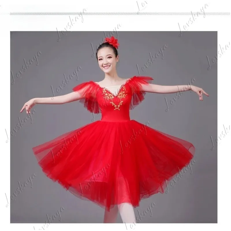 バレエスカート パフォーマンススーツ 大人用 ダンス ガーゼスカート チュチュスカート 新作 白鳥の湖