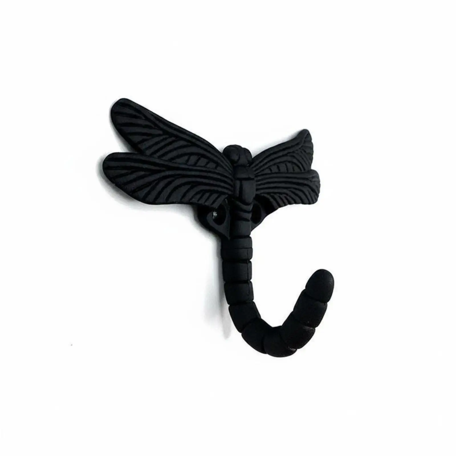 Metal Wall Hook Dragonfly Design Black Hanging Hooks for Clothes Coats Organizing for Home Door Closet Decor