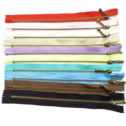 10PCS 20CM 15CM 3# Close-end Zip Bronze Metal Zippers for Bags DIY Sewing Bags Jeans Shoes Clothing Tailor Craft Acessories