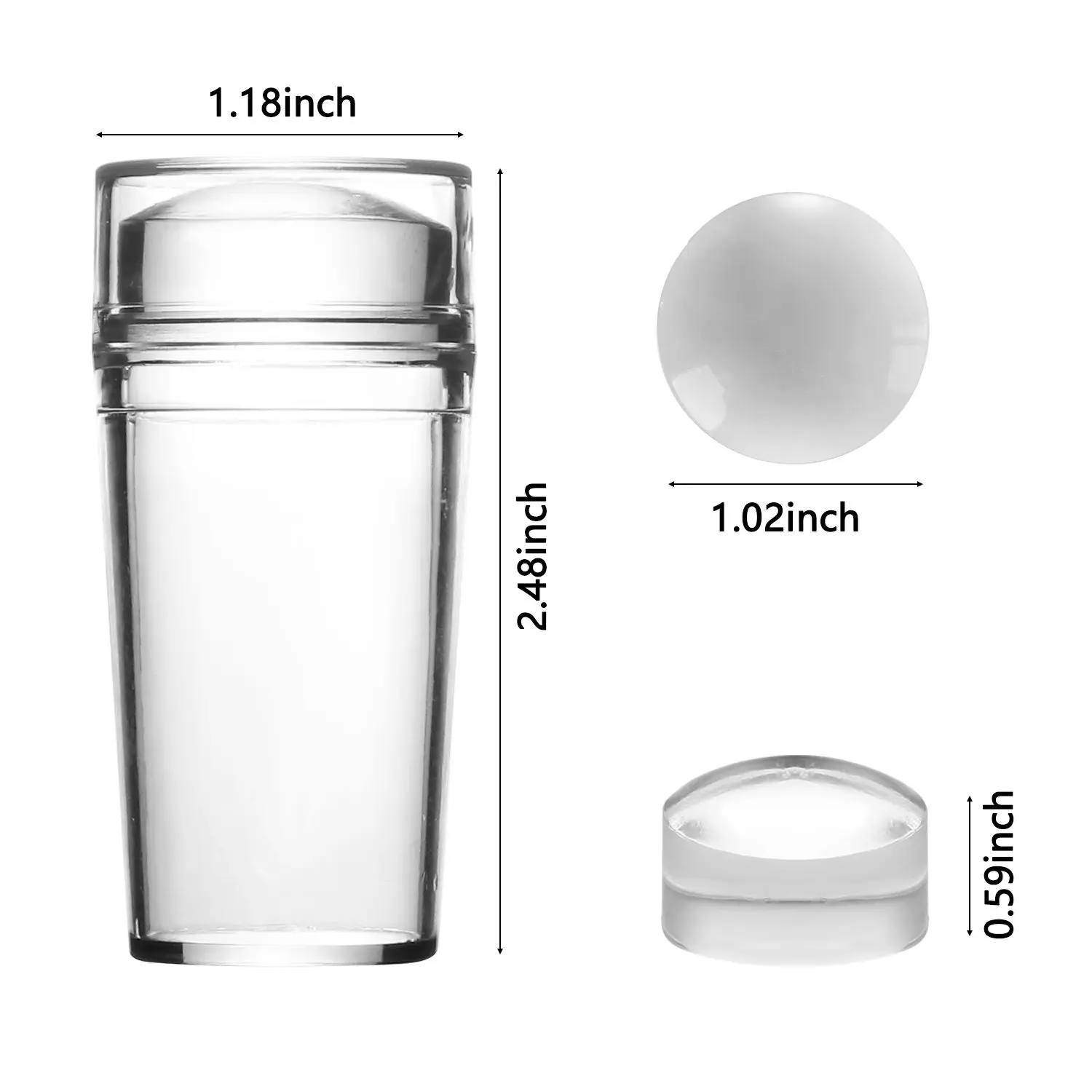 Heiße neue 1-teilige Vorlagen mit Schaber, Nagelstempel mit französischer Spitze, Gelee-Stempel für Nägel, transparenter Silikon-Nagelstempel, Nagelstempel-Set