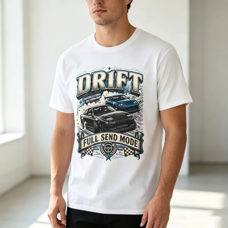 Drift Racing Vintage T-Shirt Sideways Is a Direction Tee JDM Car Fans Gift Vintage Car Graphic Print Soft Cotton Crew Neck Top