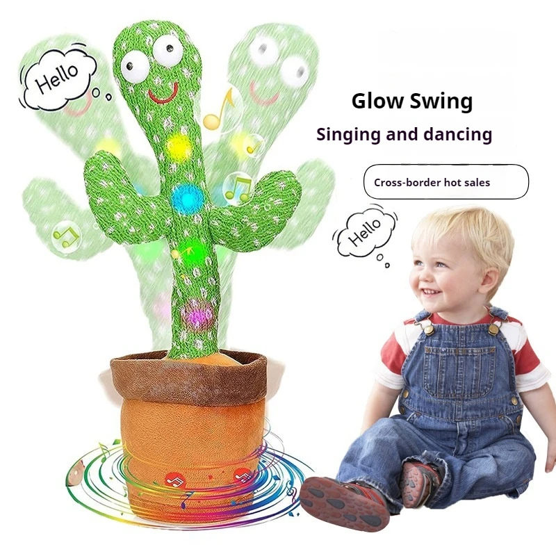 1pc-Dancing Talking Cactus Toys For Baby Boys And Girls, Singing Mimicking Recording Repeating What You Say Sunny Cactus Up Plus