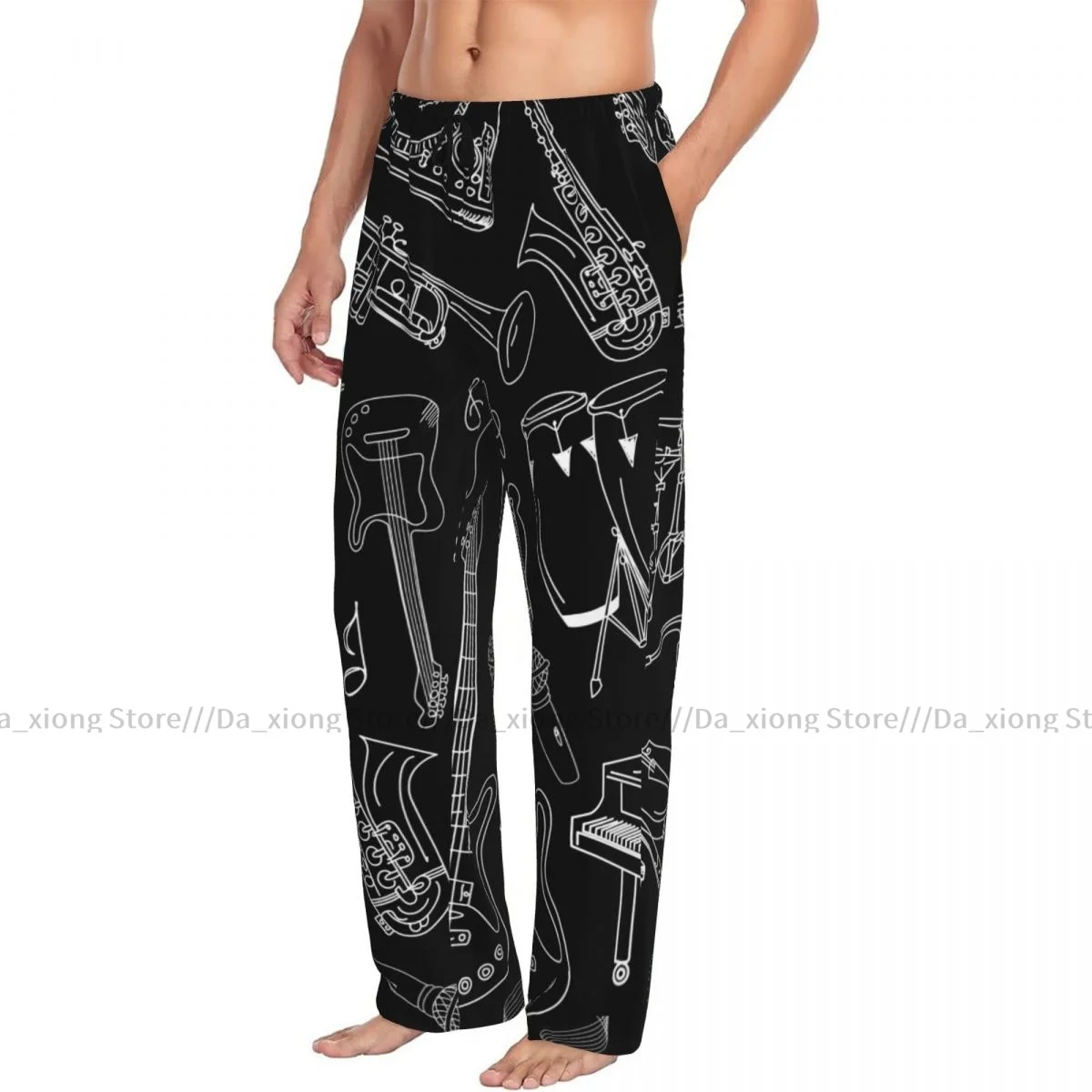 

Мужские штаны для сна, Мужские штаны для отдыха, Мужские пижамные штаны с музыкальным рисунком
