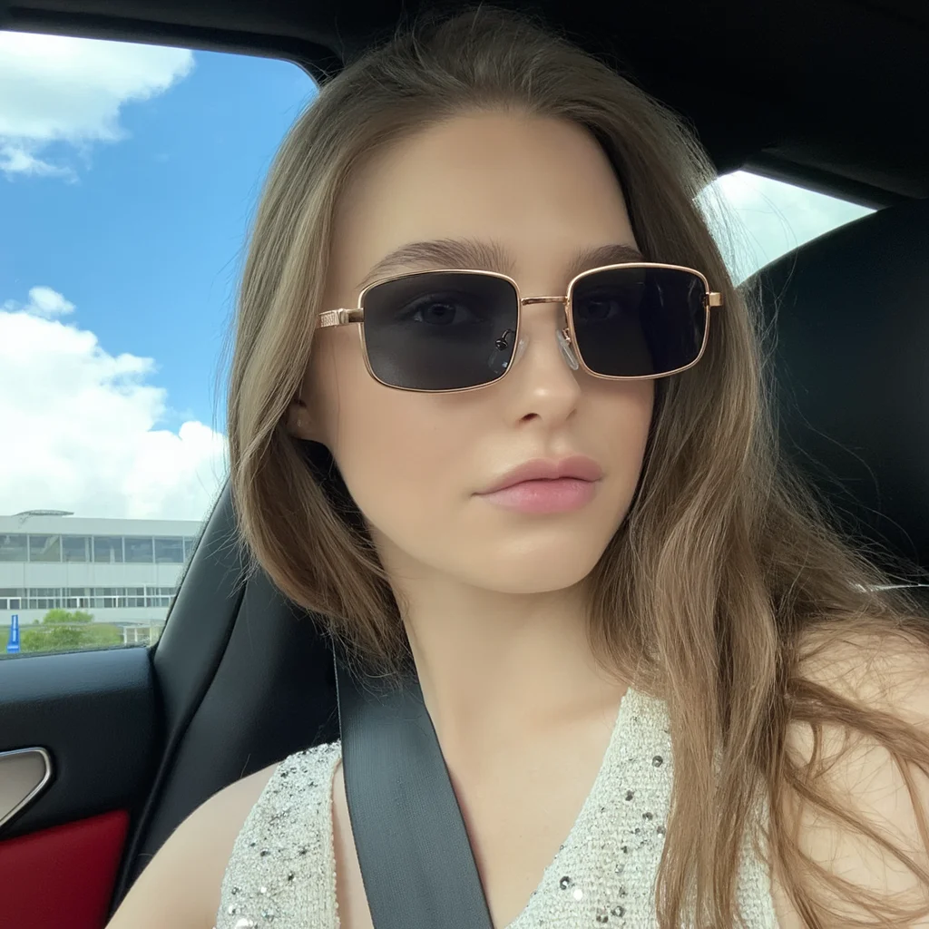 Women's Square Sunglasses with Full Metal Frames - Luxe, Versatile for Multi-Scene Use