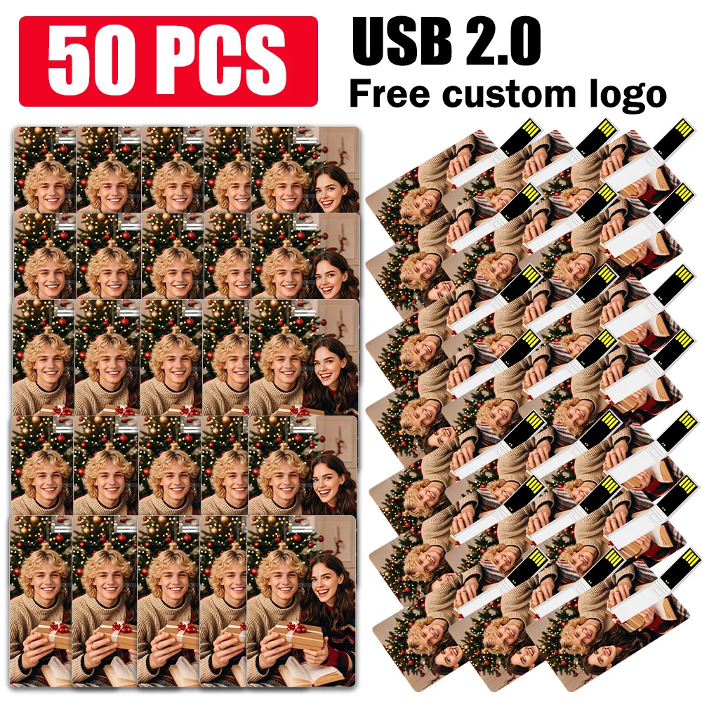 

50PCS Credit Card USB 2.0 Flash Drive 1GB 2GB Memory Storage 4GB 8GB 16GB USB Pen Drive 32GB 64GB Free Custom Logo Gift USB Disk