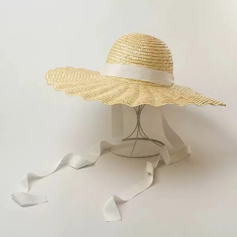 2025 neue handgemachte Stroh Jazz Jakobsmuschel Sonnenhut Mode Frühling Sommer Outdoor Allgleiches Band Sonnencreme große Krempe Strand Strohhut – Detail 21