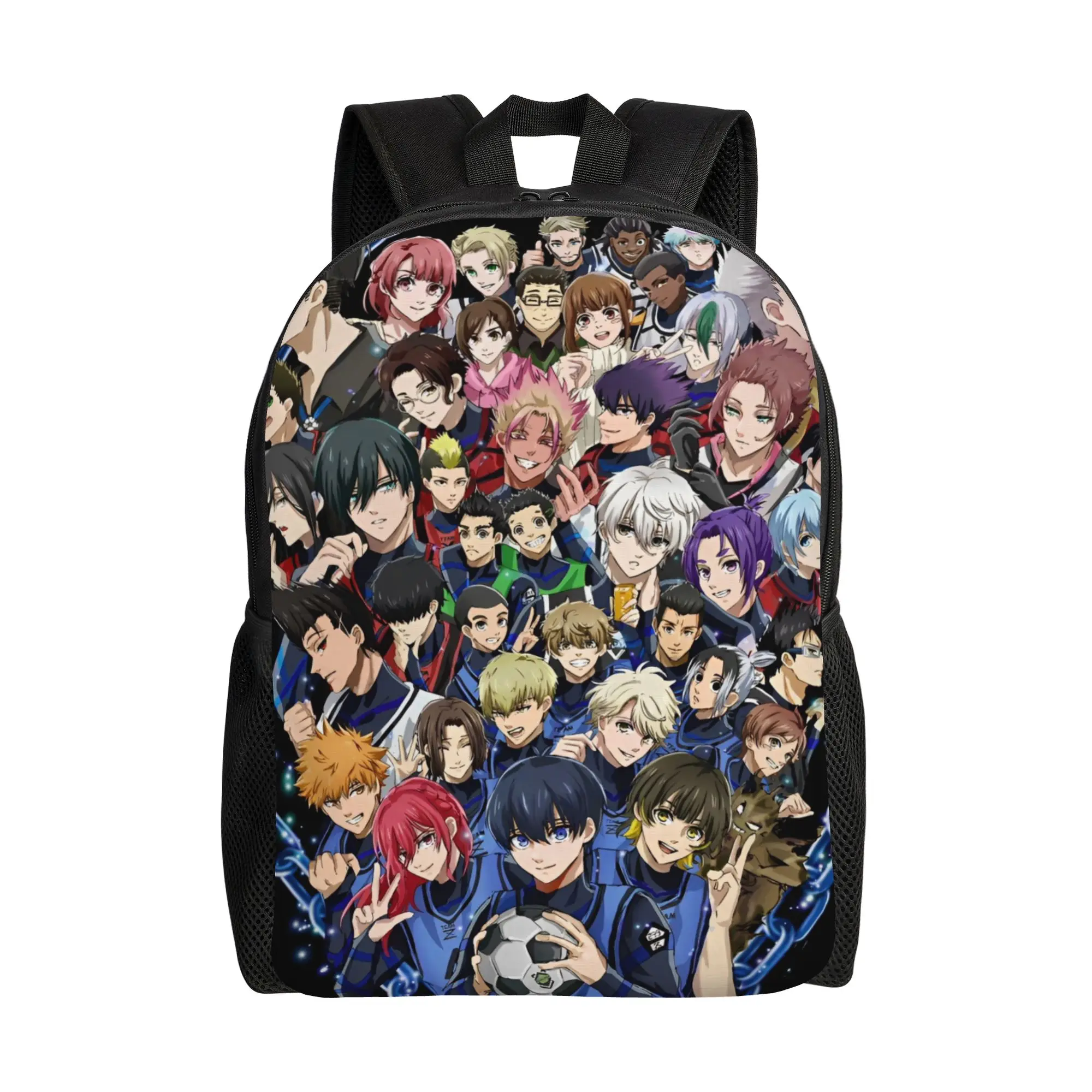 

Blue Locks Backpack for Men Women Teenage High School Hiking Travel Daypack Soccer Anime Laptop Computer Canvas Bags Durable
