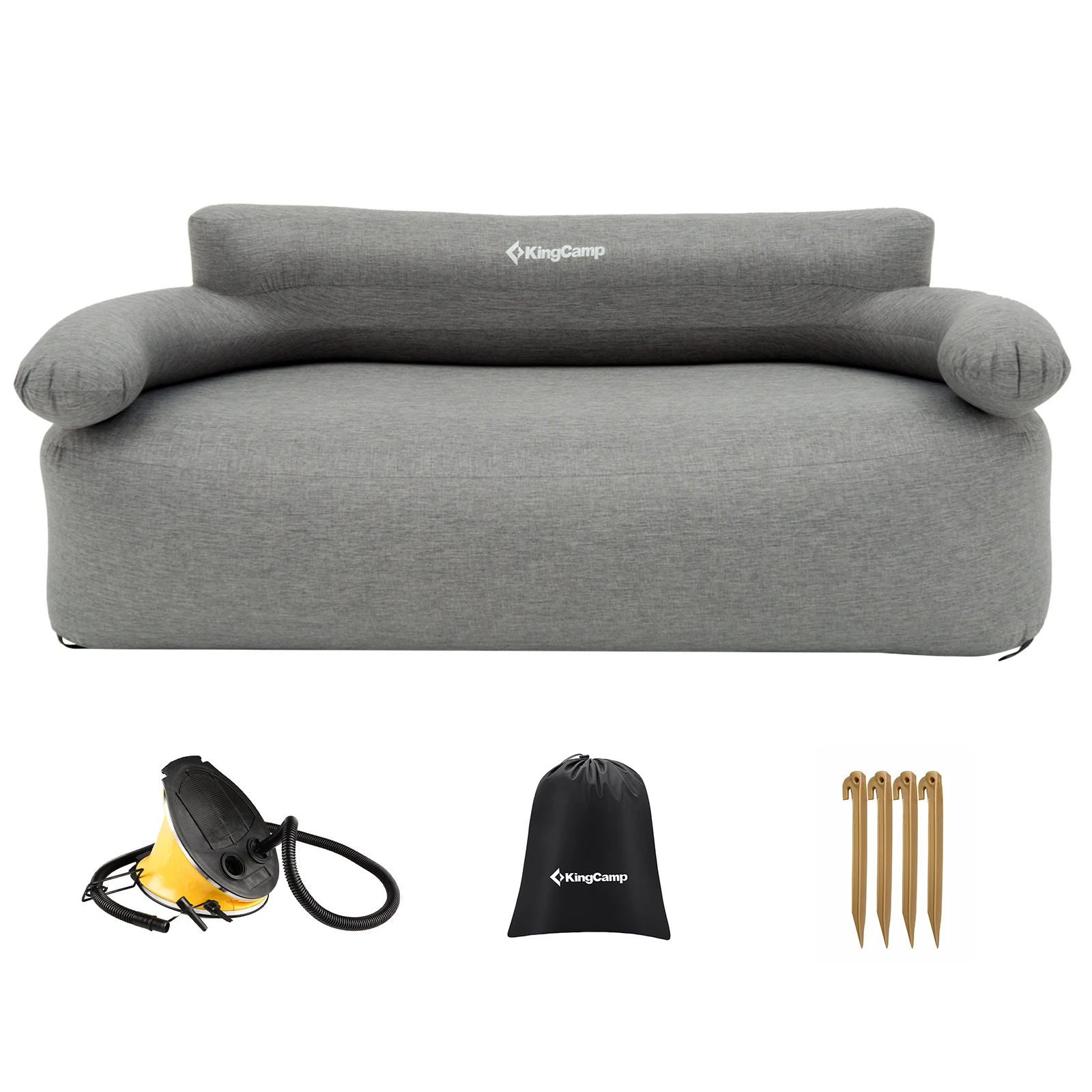 KingCamp Portable Double Air Couch, Outdoor Air Beach Couch Inflatable Lounger for Camping, Picnics, and Beach Games