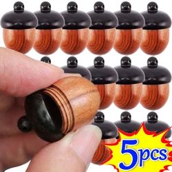 Mini Wood Medicine Pill Box Openable Rescue Tablets Case Portable Storage Sealed Boxes Container DIY Acorn Wooden Locket Pendant