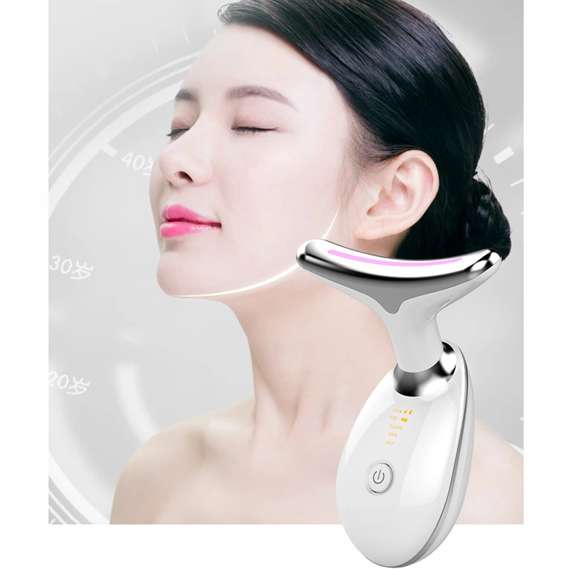 Neck Face Beauty Device Anti-wrinkle Anti-aging Reduce Puffiness Facial Device 3 Modes Neck Sonic Vibration EMS Neck Lift Device