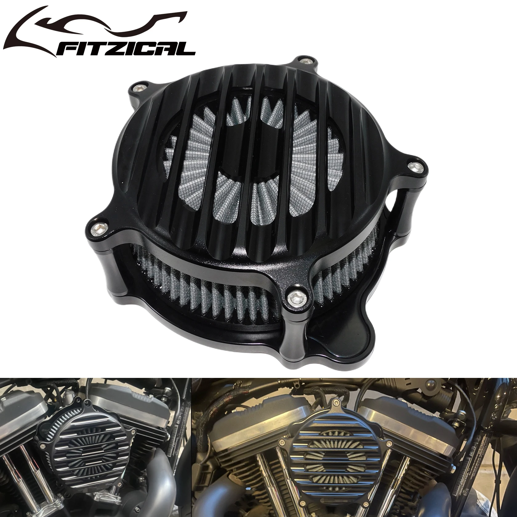 Motorcycle CNC Fence Air Cleaner Intake Filter For Harley Sportster XL Dyna Touring Electra Road Glide Softail Fatboy Breakout