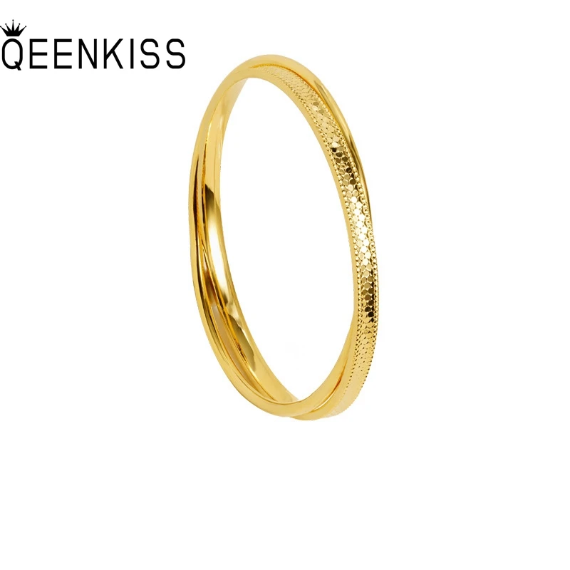 

QEENKISS Gold Shiny Bracelets Bangles For Women Wedding Party Birthday Christmas Bride Mother Girlfriend Ladies Gifts BT5345