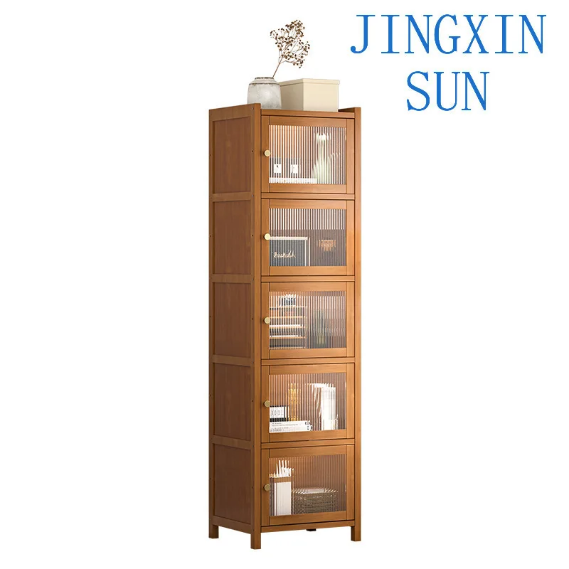 Bookshelf Floor-to-ceiling shelf Bookcase Locker Integrated against the wall Household simple small dust-proof crevice