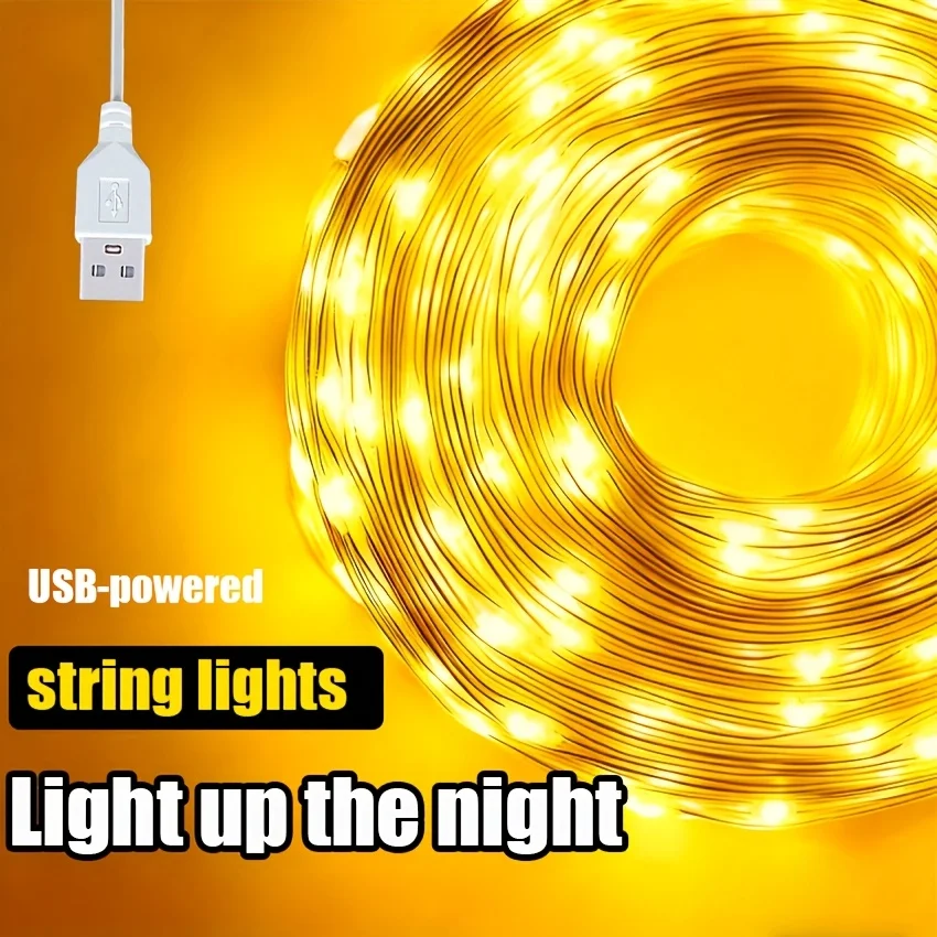 

Multicolor FairyStrips Light, USB Warm White String Lights, 2m/5m/10m/15m/20m Lights, Flexible Lights for Stairs Bedroom Kitchen
